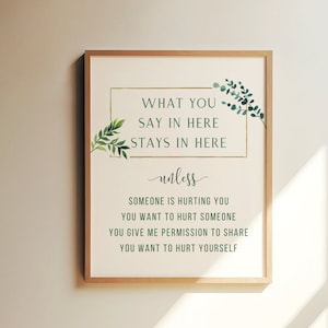 Confidentiality Poster Counseling Office Decor Sign Social Work School Psychologist Signs Counselor Poster Therapy Print Therapist Wall Art