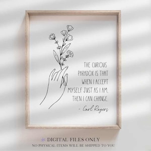 Carl Rogers Quote Psychology Art Poster Psychotherapist Gifts Office Decor Social Worker Quotes Therapist Gift Clinical Posters Counseling