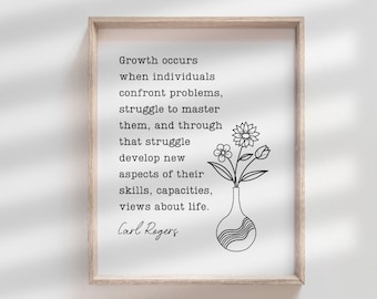 Carl Rogers Zitat Psychology Prints Psychologe Kunst Poster Psychotherapie Geschenke für Büro Klinisches Dekor Ratgeber Zitate Sozialarbeiter CBT