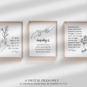 Set School Psychology Office Decor Psychologist Quotes Therapist Poster Social Worker Wall Art Counselor Prints Therapy Psych Desk Gift Sign