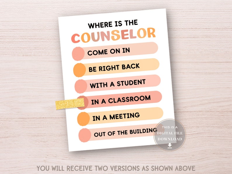 School Counseling Office Sign Door Counselor Decor Where is - Etsy