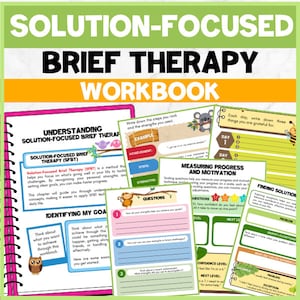 Cahier d'exercices SFBT Feuille de travail sur la thérapie axée sur la solution Activités de counseling Travailleur social thérapeute Activité en petit groupe Collège Lycée SFT