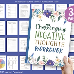 Challenging Negative Thoughts Worksheet Children Anxiety Cognitive Distortions for Kids Teens Workbook Therapy Unhelpful Thinking Styles