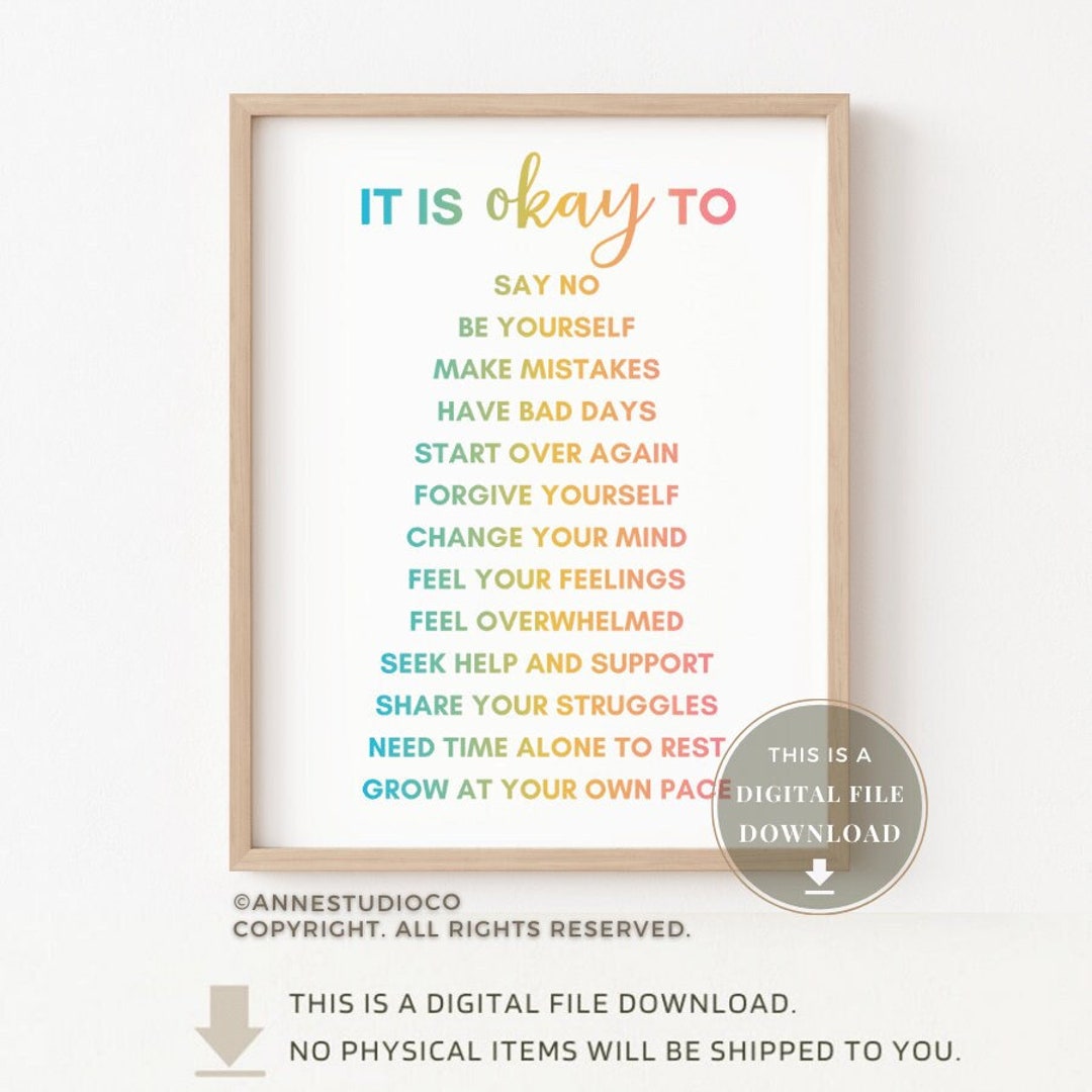 Note to Self Poster Print Counseling Office Decor School Counselor Art ...