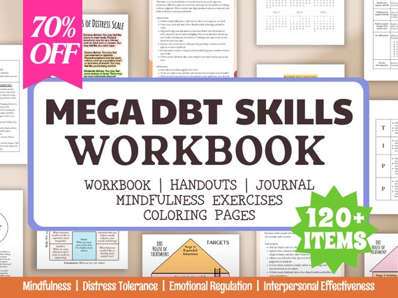 DBT Workbook Teens Bundle Skills Dialectical Behavior Therapy Trauma Therapist Teens Worksheets Anxiety Depression Psychology School Psych