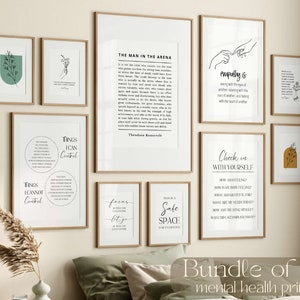 16 Therapist Office Decor Signs Posters Social Worker Art Counseling Wall School Psychologist Print Bundle Quotes Mental Health Printables