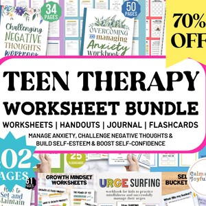 402 Counseling Bundle Therapy Worksheets for Teens Psychology Anxiety Self Confidence Esteem Workbook Resources Therapist Counseling  Tools