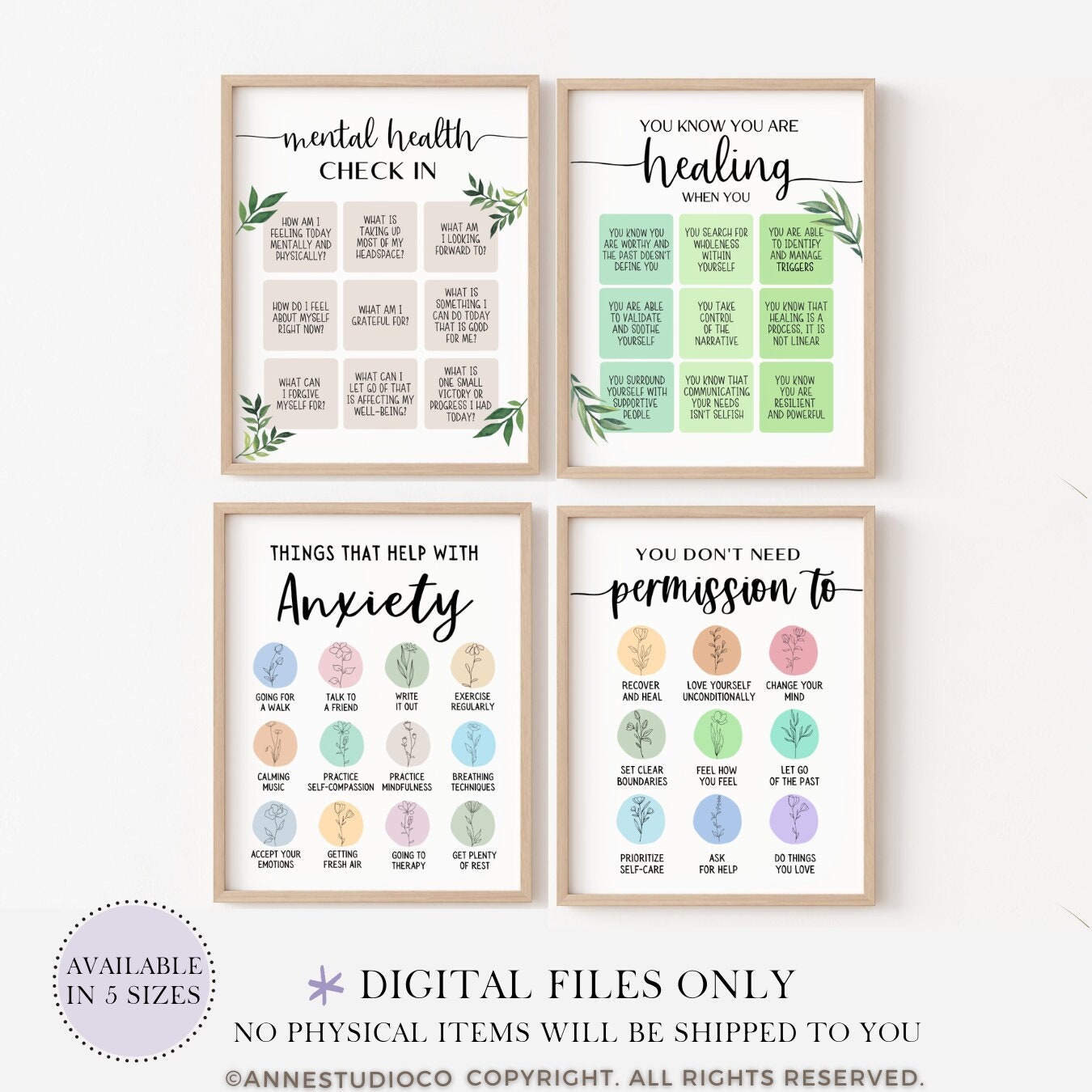 Set 4 Bundle Psychotherapy Office Decor Psychotherapist Gifts School ...