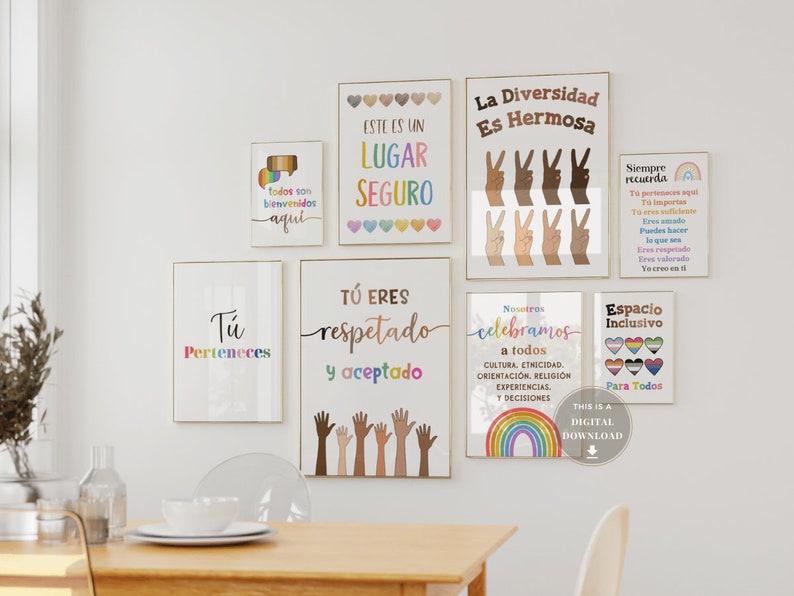 12 Spanish Diversity School Counselor Office Decor Psychology Posters Therapy Wall Art Psych Social Worker Inclusive Poster Signs Classroom image 3