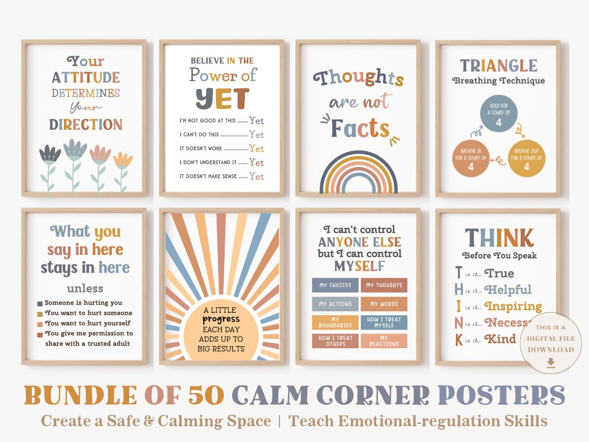 50 Coping Skills Poster Social Worker Office Decor School Counselor ...