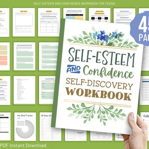 Self-esteem Workbook Teens Worksheet Confidence Therapy Counseling Coping Skills Kids Anxiety Mental Health Positive Self talk care Journal