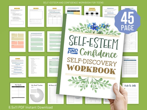 Self-esteem Workbook Teens Worksheet Confidence Therapy Counseling Coping Skills Kids Anxiety Mental Health Positive Self talk care Journal