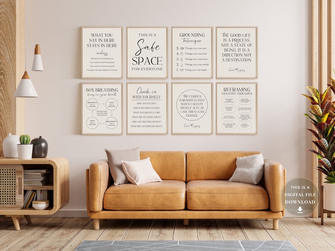 10 Counseling Wall Art Therapist Office Decor Poster School Counselor Bundle Psychology Quotes