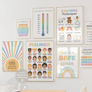 40 Calm Down Corner for Preschool Poster Bundle Coping Skills for Kids ...