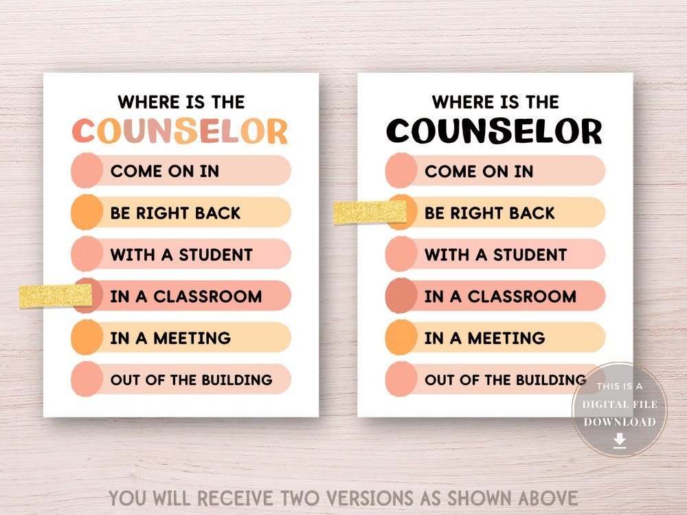 School Counseling Office Sign Door Counselor Decor Where is the School ...