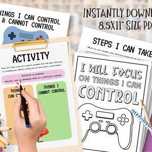 Things I Can Control Therapy Worksheet Kids Anxiety Teens Counseling ...
