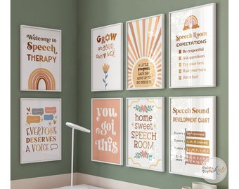 20 Logopädie Wandkunst SLP Printables Sprache Pathologe Dekor Poster Drucke Logopädie Therapeut Poster Tür Geschenke Raum