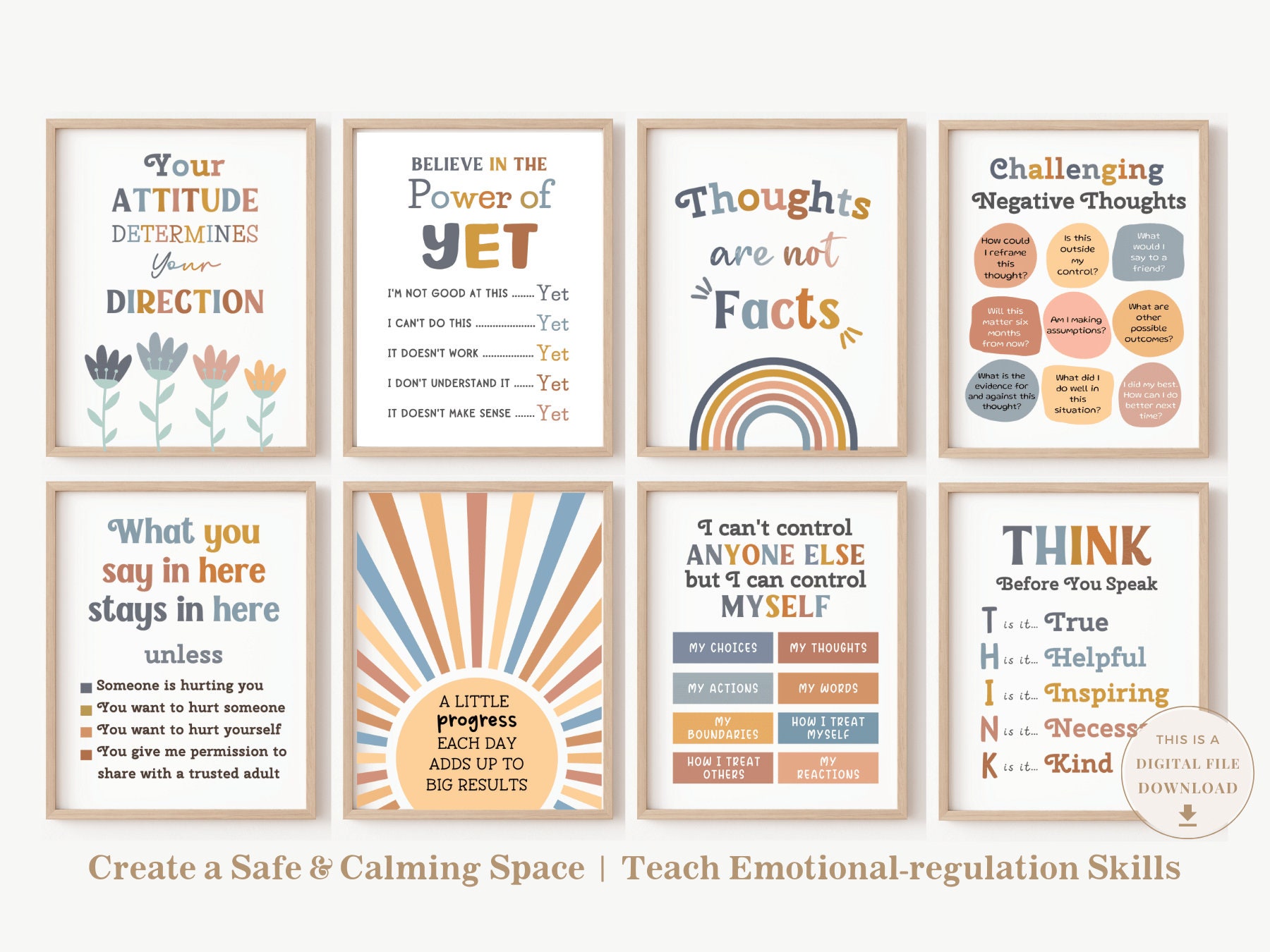 22 Boho Counseling Posters School Counselor Office Decor Psychologist ...