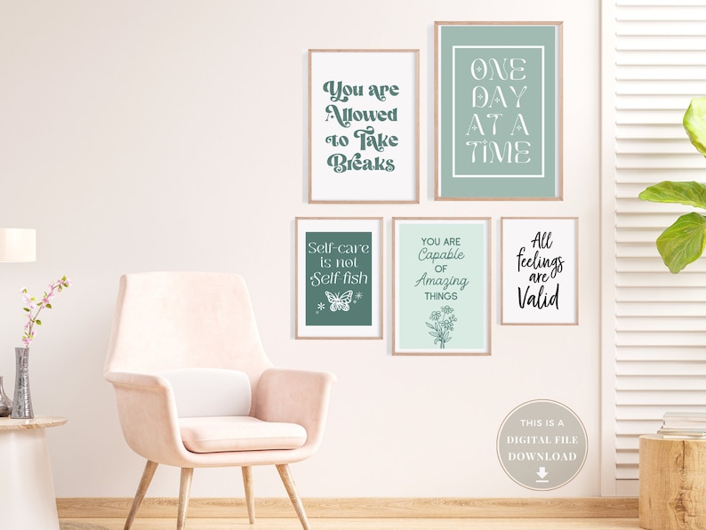 16 Therapist Office Decor Signs Counseling Posters Therapy Wall Art School Psychologist Print Bundle CBT Quotes Mental Health Door Gifts Set image 6