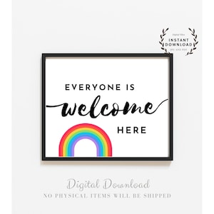 Inclusion School Counselor Poster Office Decor Psychologist Wall Art Counselling Psych Printable All Are Welcome Here Print Signs Door Gifts