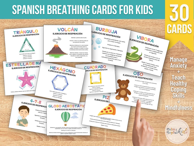 Spanish Breathing Cards for Kids Anxiety SEL Calm Down Corner Etsy