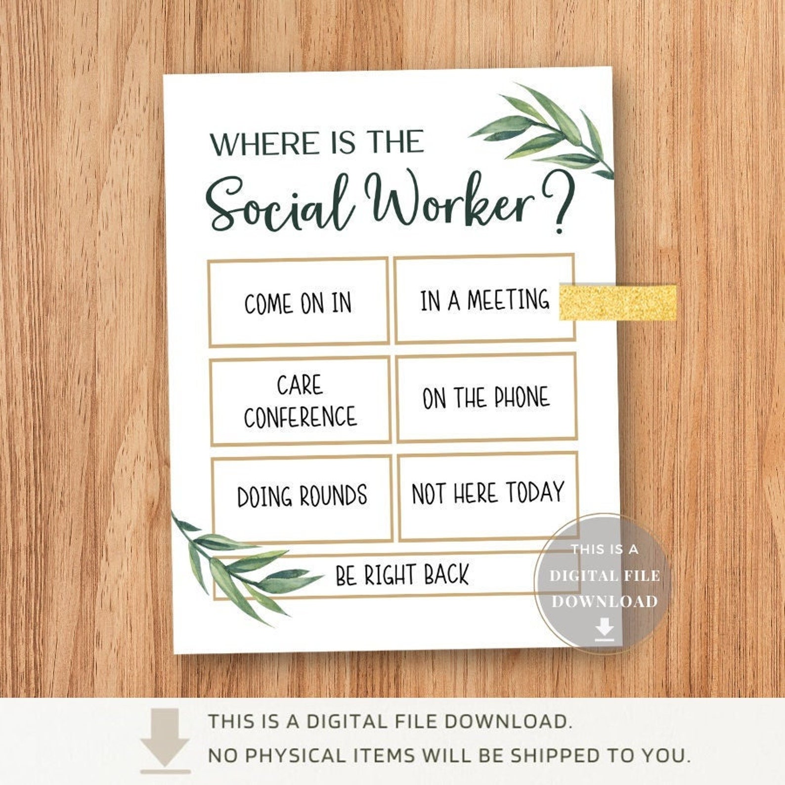 Where is the Medical Social Worker Door Sign Social Work Decor Office ...