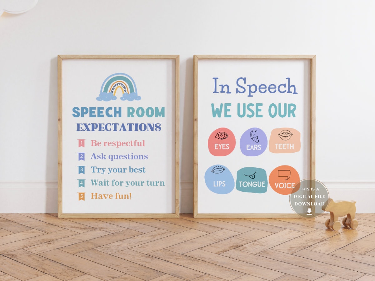 20 Speech Therapy Room Posters SLP Decor Language Pathologist Etsy