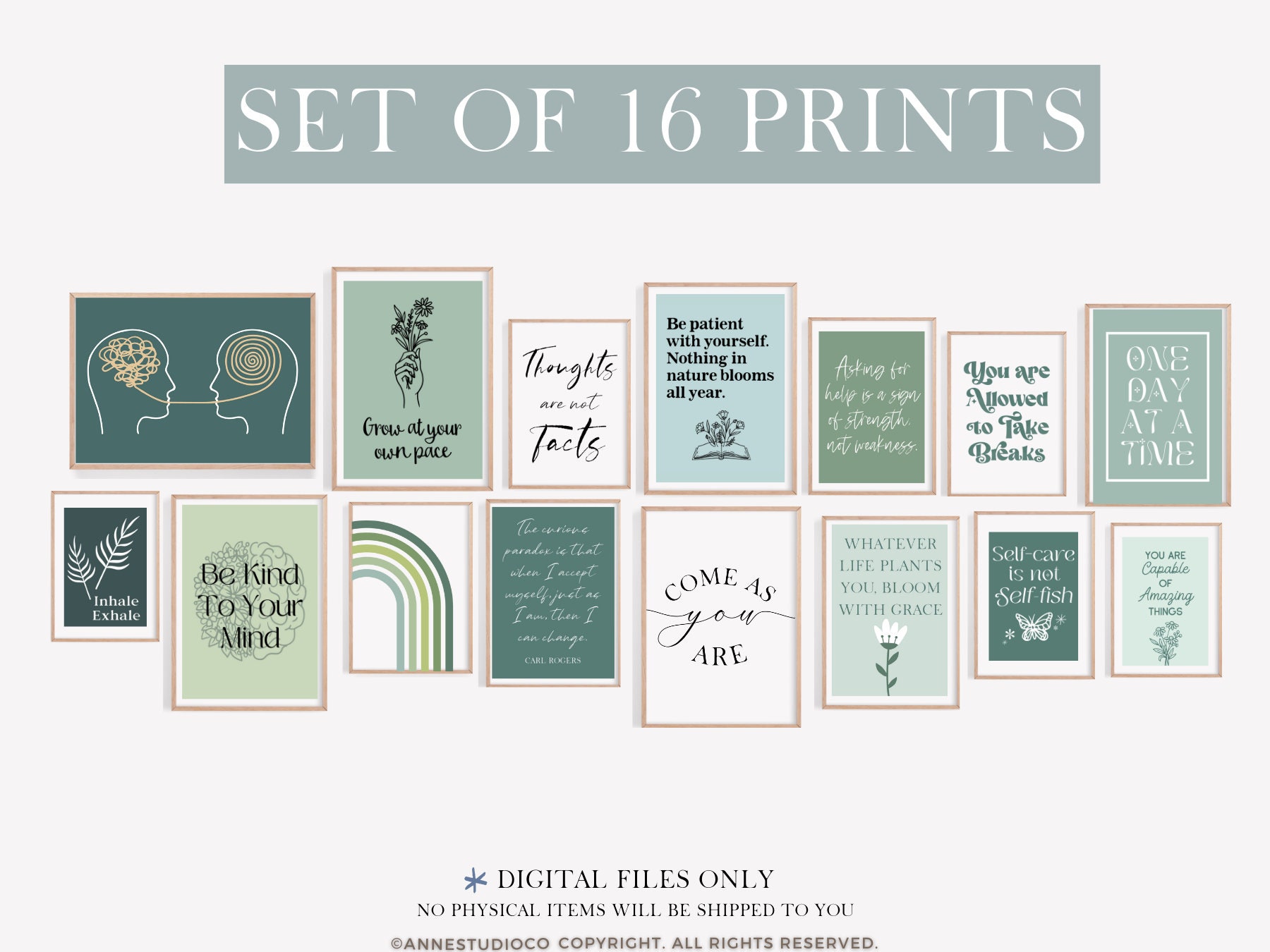 16 Therapy Office Posters Bundle Psychotherapy Wall Art Decor School ...