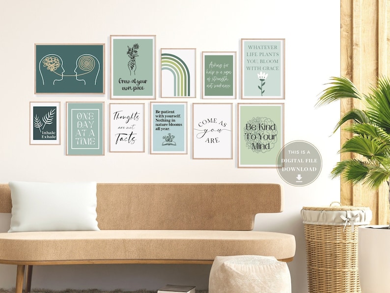 16 Therapist Office Decor Signs Counseling Posters Therapy Wall Art School Psychologist Print Bundle CBT Quotes Mental Health Door Gifts Set image 4