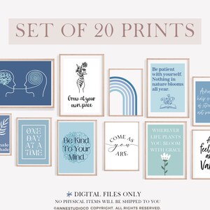 20 Social Worker Quotes Poster Counselor Office Decor Signs Psychotherapy Art Posters School Psychologist Wall Printable Counselling Psych