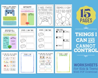 Things I Can Control Counseling Worksheet Kids Anxiety Teens Counseling Activities Counselor Workbook Child Resources Self esteem CBT