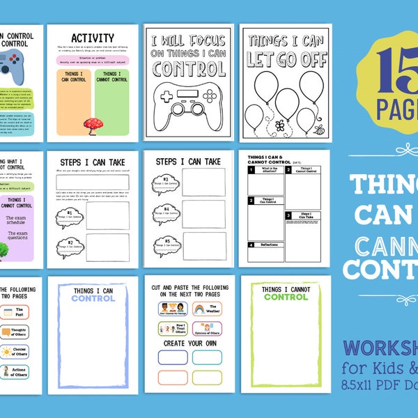Things I Can Control Worksheet - Etsy