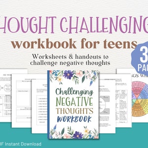 Challenging Negative Thoughts Worksheet Children Anxiety Cognitive ...