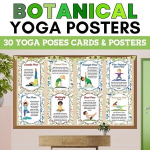 Tarjetas de posturas de yoga Pósteres Rincón de la calma Actividades de descanso mental Rincón de la calma y autorregulación Kit para el aula Actividad de terapia de asesoramiento