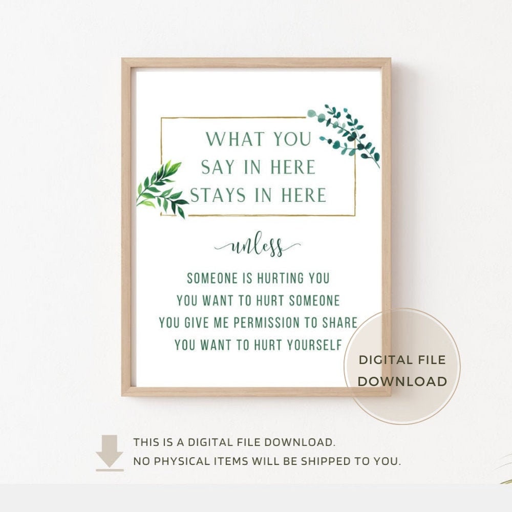 Confidentiality Counseling Office Decor Sign Social Work School ...