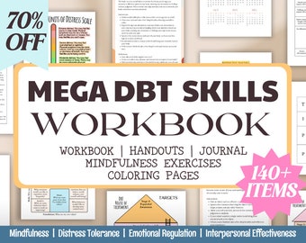 DBT Mega Bundle Skills Worksheets Adults Workbook Counselling Therapy Activities Mental Health Resources Dialetical Behavior Therapy Group