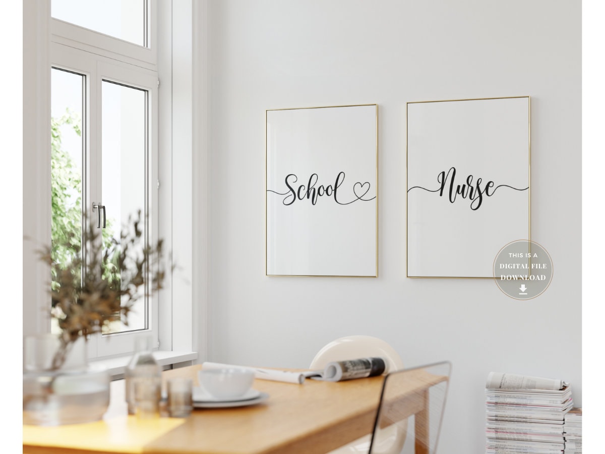 Cartello In Legno Per Infermiera Scolastica: Targa Decorativa Con Scritta Ispiratrice Da Appendere A Parete O Porta