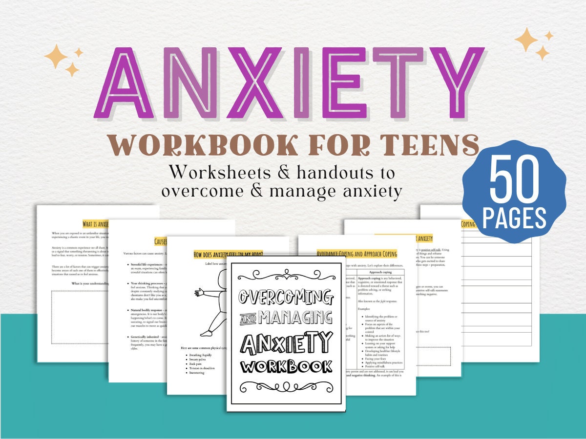 Anxiety Worksheet for Teens Workbook Self-esteem Confidence - Etsy