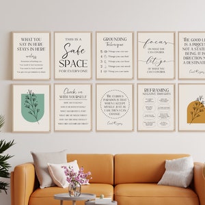 16 Therapist Office Decor Signs Posters Counseling Art Therapy Wall School Psychologist Print Bundle Quotes Mental Health Box Breathing LSSP