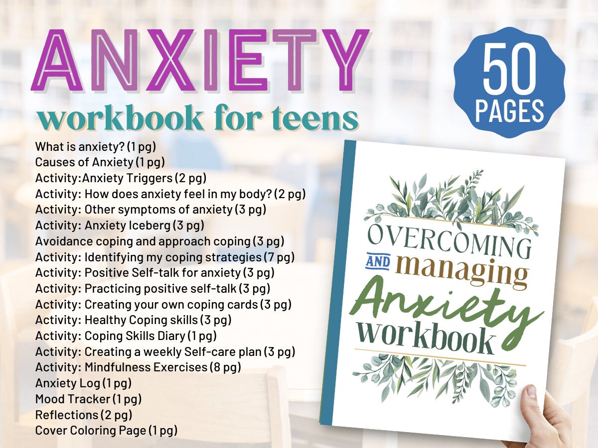 Anxiety Worksheet for Teens Workbook Self-esteem Confidence - Etsy