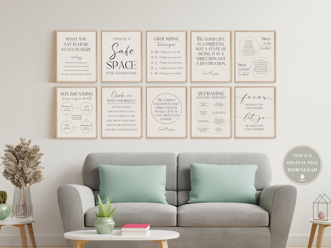 14 Mental Health Poster Bundle Counselling Office Decor Psychotherapy