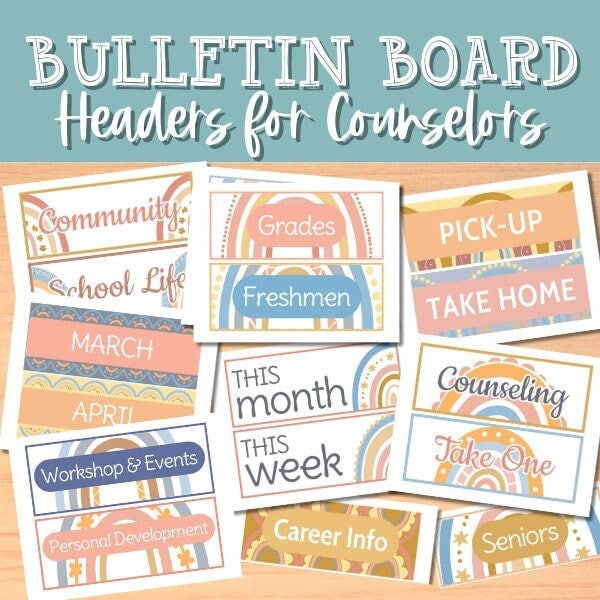 Counselor Bulletin Board Counseling Labels Back to School Middle High ...
