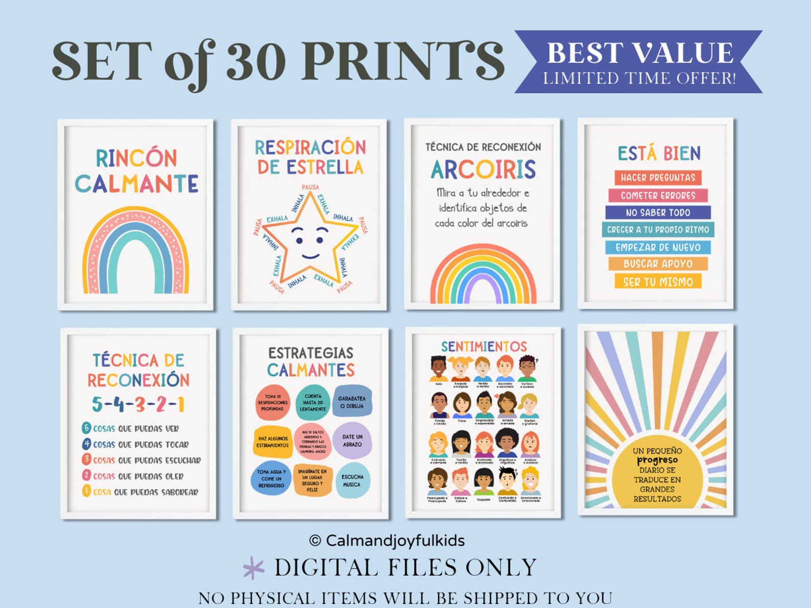 30 Spanish Calm Down Corner Posters Sign Kit Calming Decor - Etsy