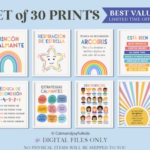 30 carteles educativos para el aula en español, paquete de decoración para la pared, puerta de anuncios, bienvenida a la escuela secundaria, juego de clases de profesores, tablero de signos con frases