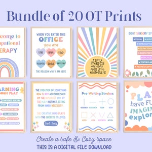 20 Occupational Therapy Decor OT Therapist Poster School Office Wall Art Bulletin Gift Room Board Printable Occupational Therapist Prints