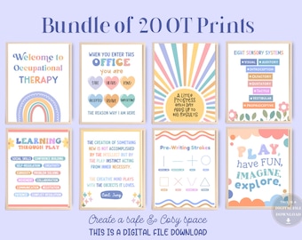20 Occupational Therapy Decor OT Therapist Poster School Office Wall Art Bulletin Gift Room Board Printable Occupational Therapist Prints