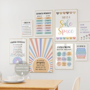 18 School Counseling Signs Posters Psychologist Office Decor Counselor Wall Art Therapy Confidentiality Classroom Set Print Bundle Door Gift image 8