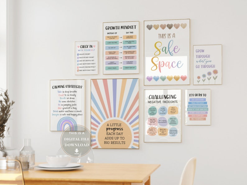 18 School Counseling Signs Posters Psychologist Office Decor Counselor Wall Art Therapy Confidentiality Classroom Set Print Bundle Door Gift image 8