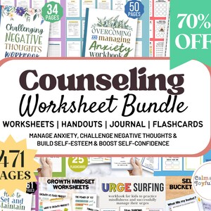 471 Anxiety Worksheet for Teens Workbook Self esteem Confidence Therapy Counseling Coping Skills Kids Mental Health Urge Surfing DBT CBT