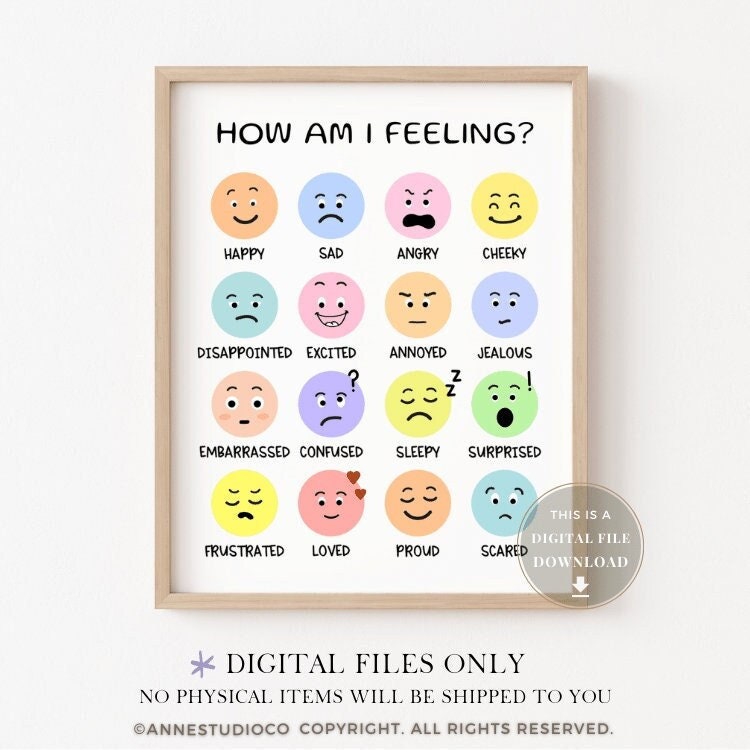Feelings Poster School Counseling Office Decor Counselor Art - Etsy